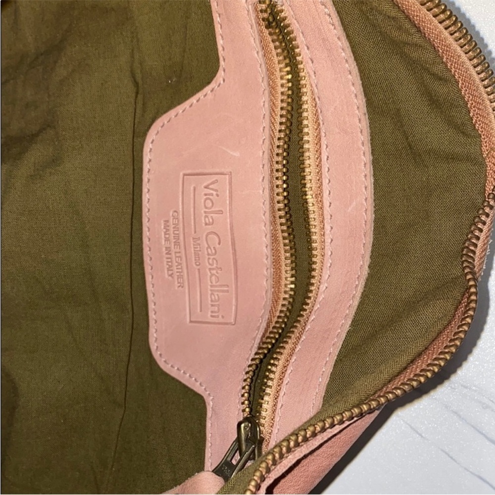Italian Leather Studded Star Crossbody Bag Boho Festival Pink Mauve Small Purse - Picture 7 of 8
